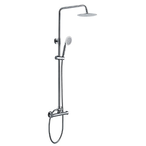 Preisvergleich Produktbild Thermostat Duschsystem Duscharmatur Duschset Regendusche+Duschstange+Handbrause