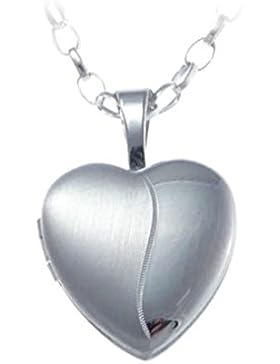 Kleine Sterling Silber Herz Medaillon mit 40,6cm Silber Kette & Geschenkbox