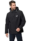 jacke wasserdicht atmungsaktiv herren wasserdicht Jack Wolfskin Herren ARLAND 3IN1 M 3-in-1-Jacke Wasserdicht Winddicht Atmungsaktiv 3in1-jacke, schwarz, L