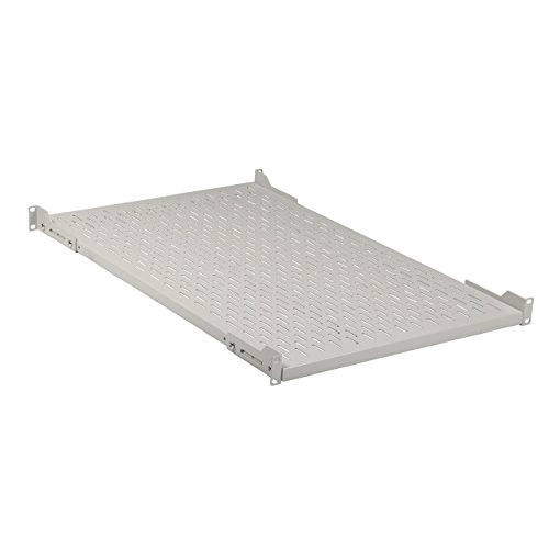 BIGtec 19″ 1HE schwerlast Fachboden Ablageboden Einlageboden grau Tiefe 670mm Nutzbreite 445mm für Wandgehäuse Netzwerkschränke Serverschränke Rack-Rahmen RAL7035 Traglast 100kg - 4