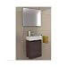 Produktbild bad1a Waschbeckenunterschrank Badezimmer Möbel-Set 40x22 cm in Alamo Eiche, Waschplatz aus Mineralguss für kleines Gästebad von Alpenberger