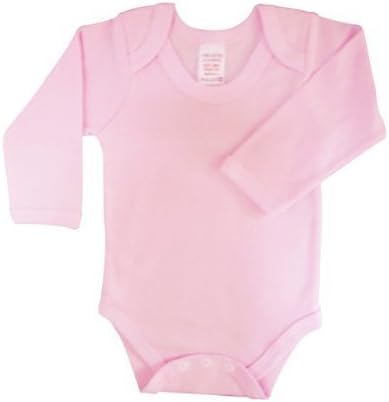 BabywearUK Body Vest Env Neck Long Sleeved - Pink - 0-3 months - British Made