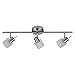 Price comparison product image Biard Vermont 3 Way Adjustable Spotlight Bar Ceiling Light Fitting GU10 Satin Nickel & Glass (LED Compatible) - Bedroom, Living or Dining Room