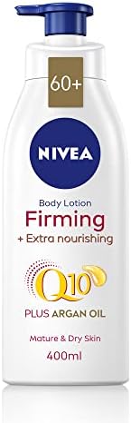 Nivea - Lozione per il corpo rassodante con Q10 e olio di argan (400 ml), crema nutriente e rassodante con Q10 e olio di argan, idratante, per una pelle rassodata