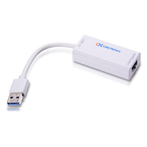 Cable Matters® SuperSpeed USB 3.0 auf RJ45 Gigabit Ethernet Network Adapter in Weiß
