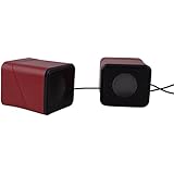 RAVI Target Mini Portable Classic Multimedia Speaker Powered by USB 2.0 and Sound Output (Red/Black)