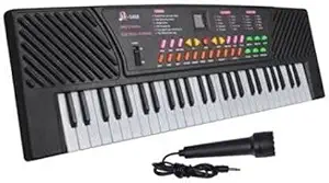 EpicToys 54 Keys Electronic & Musical Piano Keyboard 5468 with Mic & Charger (Black) Musical Piano Keyboard 5468 Analog Portable Keyboard (54 Keys) Musical Piano Keyboard (Includes Adapter)