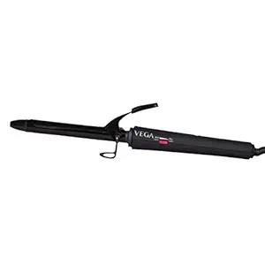 VEGA Smooth Curl 19 mm Barrel Hair Curler With Adjustable Temperature & Ceramic Coated Plates, (VHCH-03), Black
