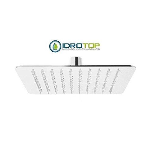 SOFFIONE DOCCIA QUADRATO 25X25 CM IN ACCIAIO INOX ULTRASLIM - PONSI