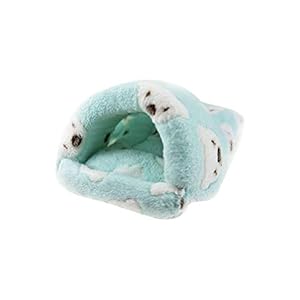 POPETPOP Saco de Dormir para Pequeños Animales, Cama de Lana de Hámster, Accesorios de Cama Blanda para Hámster Hedgehog Chinchilla Conejo – Tamaño S (Verde)