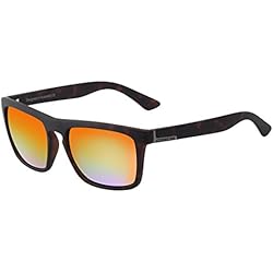 Dirty Dog Ranger Wayfarer Gafas de sol en satén de tortuga marrón con polarizadas naranja espejo lente
