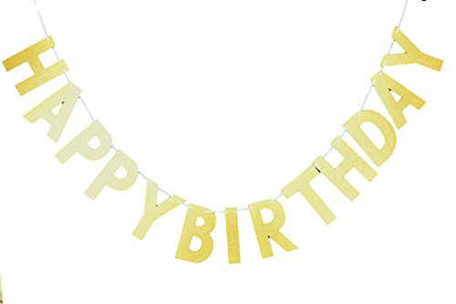 3 Meter Happy Birthday Girlande Golden Giltter Geburtstag Girlande Birthday Banner