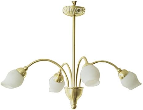 * Rimini Pendant 4 Light Satin Brass/Opal Glass
