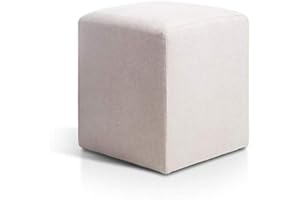 SUEÑOS ZZZ Puff reposapiés Otto otomana tapizada en Tela Antimanchas Color Beige