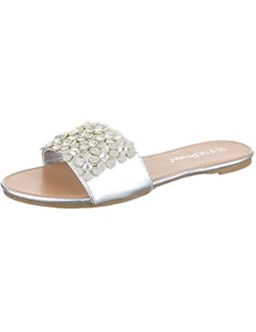 Pantoletten Damen Schuhe Jazz & Modern Strass Besetzte Ital-Design Sandalen / Sandaletten