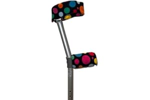 COMFY CRUTCH COVERS Crutch Handle Padded/Pad Covers - Arm - Sleeves - Cuffs - Pads - Crutches - Comfy - Pair - Choice Of Colours/Designs - Multi Black Spot, Blue, Pink, Red, Purple, Black, Grey, Pink Star