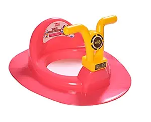 Nabhya KIds Toilet Trainer Baby Potty Seat With Bike Handle And Back Support Toilet Seat For Western Toilet (Red & Yellow)