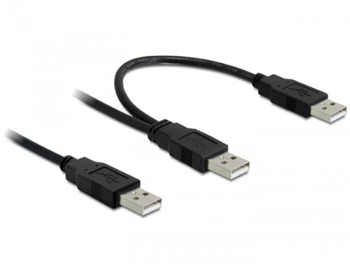 Delock USB 2.0 Typ A auf 2x Typ A Y-Kabel (0,7m)