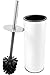 Produktbild Bamodi Klobürste mit Behälter Weiß - Klobürstenhalter montagefrei zum Aufstellen - Toilettenbürste mit Spritzschutz für trockene Hände - Toilet Brush (weiß)