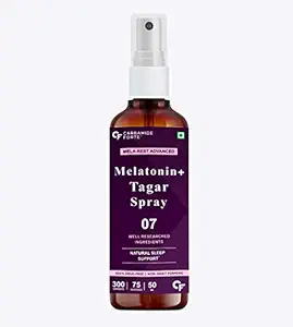 Carbamide Forte Melatonin Spray with Tagara & Chamomile - Sleeping Aid Supplement | Mint Flavour - 300 Sprays