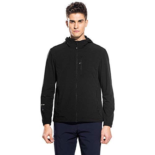 Fazitrip Abrigo Anti-Sol/Chaqueta Verano Impermeable/Abrigo de Protección Solar/Ropa Fina Anti-UV para Protección Solar (XL, Negro)