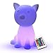 Produktbild PK Green Erstklassige Nachttischlampe LED Kinder mit Akku | 26cm Tischlampe Nachtlampe Farbwechsel Dimmbar Schlafzimmer | Stimmungslicht RGB Fernbedienung | Sensorisches Spielzeug Katze Kinderzimmer