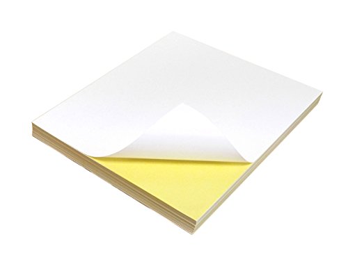 Hochwertiger A4 weiß, blanko, matt, selbstklebend, 50 Blatt/Sticky Back Label Drucken Papier Tabelle/Silhouette kompatibel – erfüllt durch Amazon