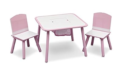 Delta Children Table et Chaises avec Rangement Intégré, Couleur Rose