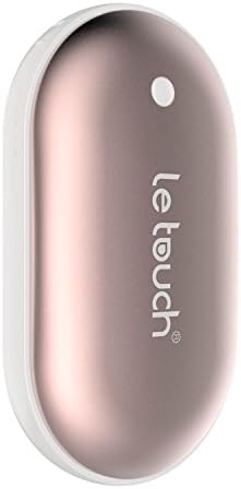 Rechargeable Hand Warmers Reusable double-sided Heating &amp; mini Portable Power Bank USB Charger with 5200mAh External Battery Rose Gold