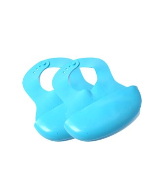 Adjustable Feeding Rubber Pelican Bib -- Blue (2-Pack) -- 6 m+