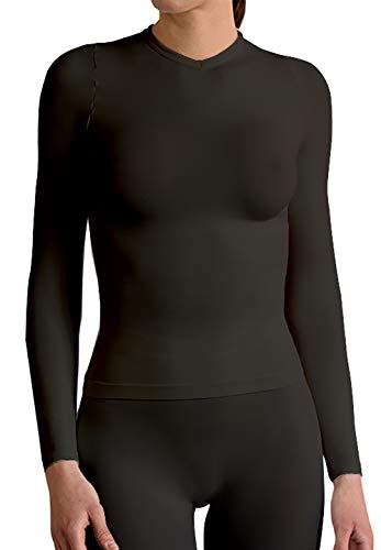 Yaluronica 635 (Negro, S/M) Camiseta de Dormir Pijama Manga Larga antienvejecimiento con ácido hialurónico