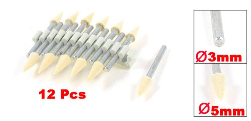 12 Stück 3 mm Schaft 5 mm konisch Filz Bobs Polieren Rotary Polieren Bits - 2
