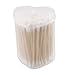 Sourcingmap Wooden Rod Double Ended Cotton Buds Swabs with Heart Shape Case