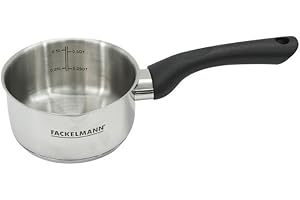 Fackelmann Casserole 12 cm en INOX, Casserole de Cuisine Tous Feux, Acier Inoxydable 18-8, Gris