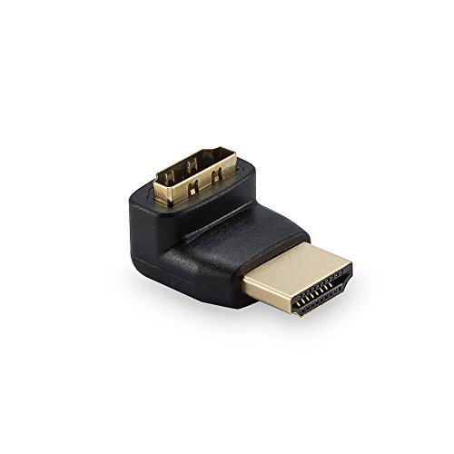 rocabo HDMI Adapter 90° gewinkelt High Speed HDMI Winkelstecker Winkeladapter 90 grad - HDMI Stecker auf HDMI Buchse - vergoldete Kontakte - 4k ULTRA HD 1080p FULL HD