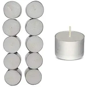 DARSHMOTI Tealight Candles Pure Wax, Unscented, 9 Hours Burning time, White Unscented Tea Light Candles (Pack of 10)