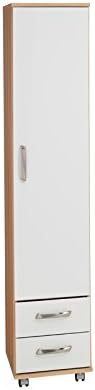 Ideal Furniture Regal 1 Door Wardrobe Plus 2 Drawers with Gloss, Cream