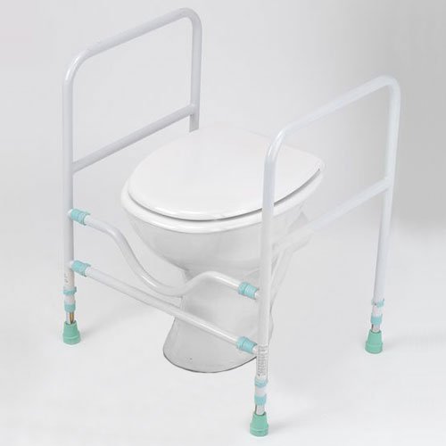 Homecraft Prima Multi-Frame, Bathroom Toilet Seat Aid for Limited Mobility, Independent Self-Toileting Rails with Safety Handles for Elderly, Handicapped, or Disabled