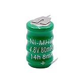 vhbw NiMH Ersatz Knopfzellen-Akku (4X Zelle) Typ V80H 80mAh 4.8V passend für Modellbau-Akkus, Solar-Leuchten UVM.
