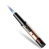Se vende sin gas. VVAY Mechero Soplete Turbo Llamas Gas Butano Recargable, Jet Flame Encendedor per Chimenea, Barbacoa, Cocina (Vendido sin Gas)