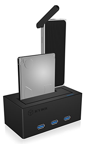 Icy Box IB-118U3-SPC Stick-PC Dockingstation & Speichererweiterung für 2,5″ (6,35 cm) & 3,5″ (8,9 cm) SATA HDD/SSD, HDMI In/Out, 3x USB 3.0, schwarz - 4