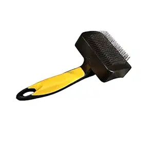 PSK PET MART Grooming Self Cleaning Slicker Hair Brush Taiwan for Dogs & Puppies, Large (Yellow, Black Colour)