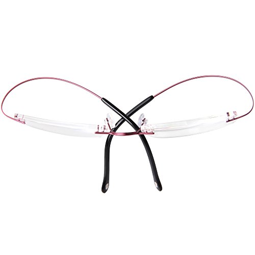 Preisvergleich Produktbild LianSan titan rimless lesebrille männer frauen liest brillen superleichte sonne leser lesebrille sonnenbrille lmo-013 (+2.50, Lila)