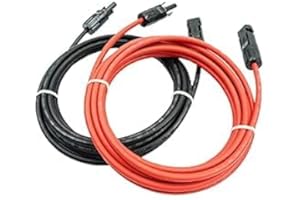 CHEDIN Solar Panel Extension Cable -1M/2M/3M/5M/10M/20M/30M 10AWG(6mm²/4mm²)，Harness Wiring Wire Adapter with Connector，Tinned Copper Electrical Wire Cable- Red+Black (4mm²3M)