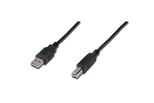 DIGITUS ak-300102–018-S 1,8 m Länge USB 2.0 A Stecker – B-Stecker Anschluss Kabel – Schwarz