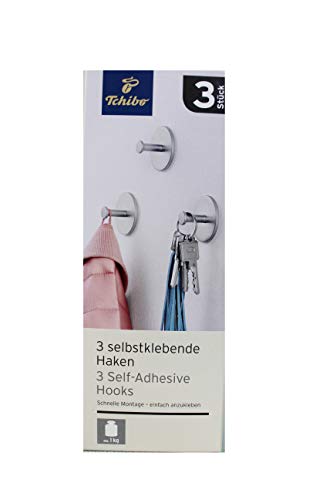 Preisvergleich Produktbild TCM Tchibo 3 x Metall Badhaken Haken Handtuchhalter Badhaken selbstklebend