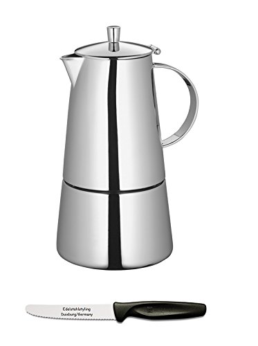 Cilio 202120 Espressokocher Treviso 6 Tassen poliert + Edelstahlstyling Universalmesser im Set Cilio 202120 Espressokocher Treviso 6 Tassen poliert + Edelstahlstyling Universalmesser im Set Bilder