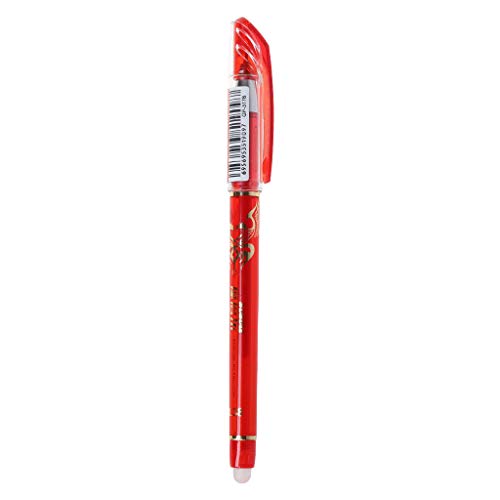 Lunji Colored Gel Ink Pens - Erasable Gel Ink Pen Set Office Supplies - 0.38mm - Pack of 3 (Red)