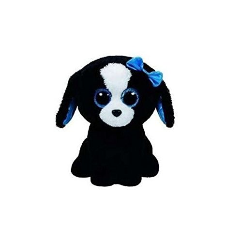 Carletto Tracey Ty 35013 - Perrito de Peluche con Clip (diseño con Ojos con Brillantina, 8.5 cm), Negro
