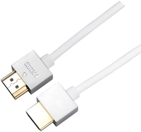 C4A Thin White 1.5m High Speed HDMI Cable/Small HDMI Plugs and Flexible Cable/Ideal for Wall Mounted TV's / 4k Resolution